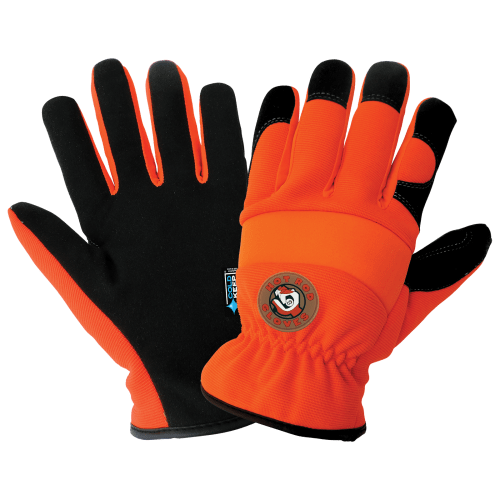 High-Visibility Orange, Low Temperature, Insulated, Waterproof, Synthetic Leather Palm Performance Gloves with a Spandex Back - HR3222INT