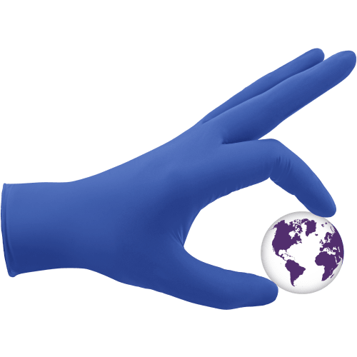 Nitrile, Powder-Free, Industrial-Grade, Lightweight, Royal Blue, 2.5-Mil, Textured Fingertips, 9.5-Inch Disposable Gloves - 725PF