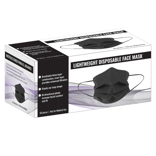 FrogWear™ Lightweight, Black, Disposable, Polypropylene, FDA Food Contact Compliant Face Mask - NW-M2