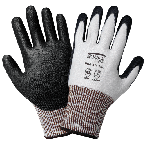 Samurai Glove® Polyurethane Coated White Tuffalene® Gloves with Cut, Abrasion, and Puncture Resistance - LIMITED STOCK - PUG-411