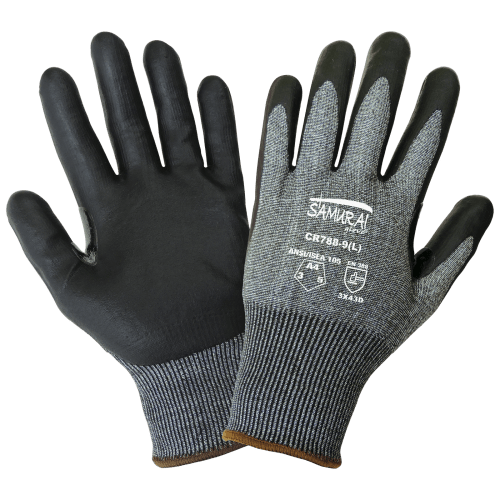 Samurai Glove® Touchscreen Compatible Nitrile-Coated Tuffalene® Gloves with Cut, Abrasion, and Puncture Resistance - CR788