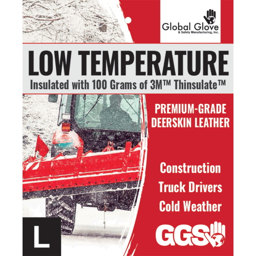 Low Temperature Premium-Grade Grain Deerskin Insulated Gloves - 3200DTH