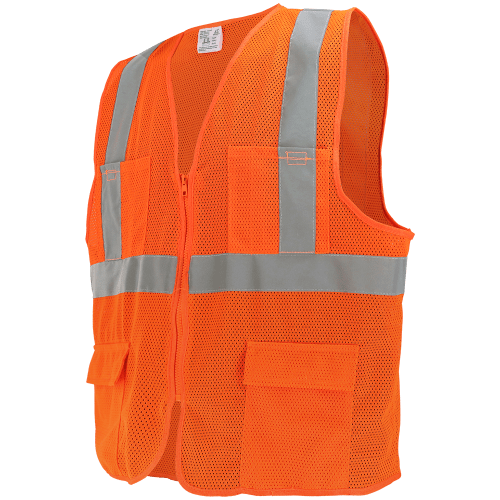 FrogWear® HV High-Visibility Orange Lightweight Mesh Safety Vest - GLO-270