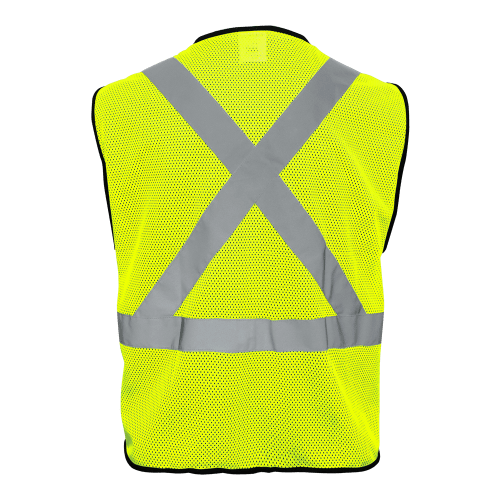 FrogWear® HV High-Visibility Polyester Solid Black Bottom Safety Vest - GLO-019