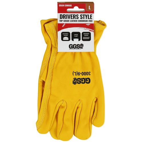 Top-Grade Chrome-Free Cowhide Leather Drivers Gloves with Reinforced Palm Patch - 3000