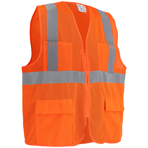 FrogWear® HV High-Visibility Orange Lightweight Mesh Safety Vest - GLO-270
