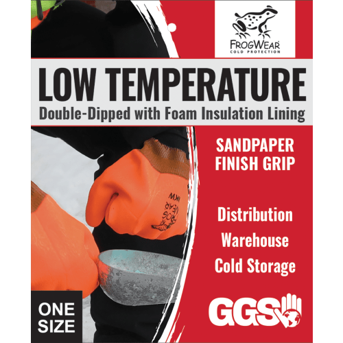 FrogWear® Cold Protection High-Visibility Insulated Double-Coated with PVC Chemical Handling Gloves with Cut, Abrasion, and Puncture Resistance - 880KW
