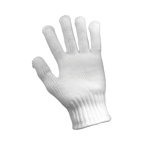 FDA Compliant, Heavyweight, Bleached White, Nylon, String Knit Gloves - N960