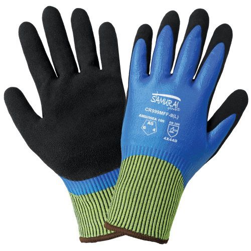 Samurai Glove® Tuffalene® UHMWPE Liquid and Cut Resistant Double-Coated Nitrile Gloves - CR999MFF