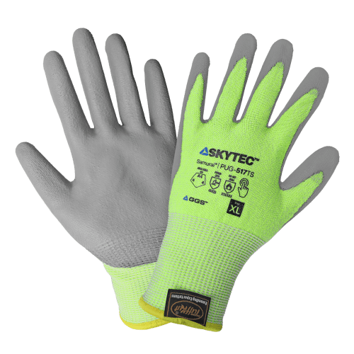 Samurai Glove® High-Visibility Polyurethane Coated Touchscreen Compatible 13-Gauge TuffKut® Gloves with Cut, Abrasion, and Puncture Resistance - PUG-517TS