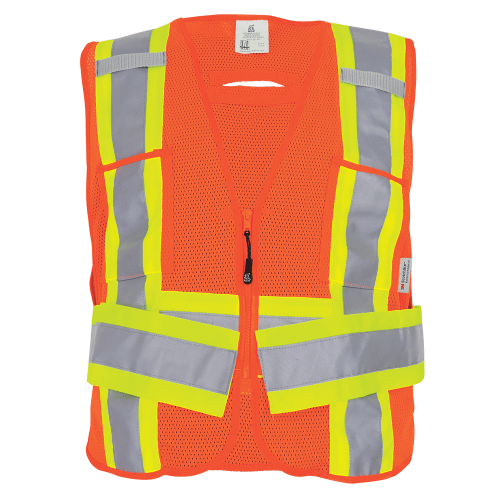 FrogWear® HV High-Visibility Orange Lightweight Mesh Polyester Adjustable Vest - GLO-005ADJ