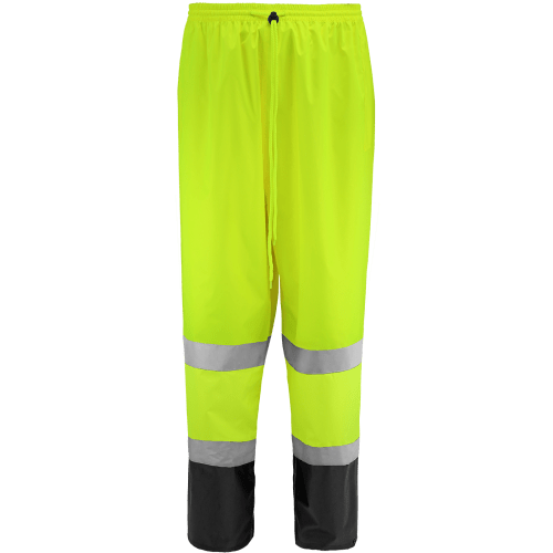 FrogWear® HV High-Visibility Yellow/Green Two-Piece Rain Suit Polyurethane Coated 150D Oxford Polyester - GLO-1590