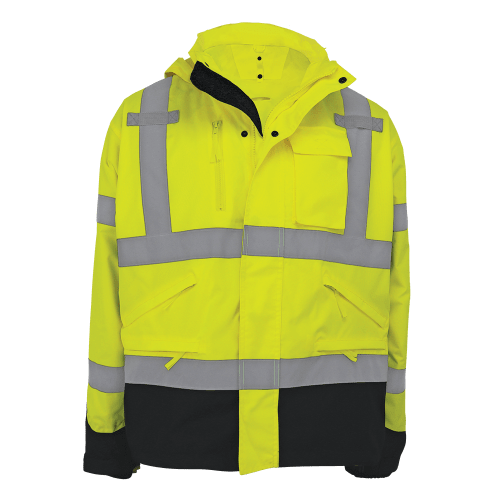FrogWear® HV High-Visibility Yellow/Green Three-in-One Winter Parka Jacket - GLO-P3