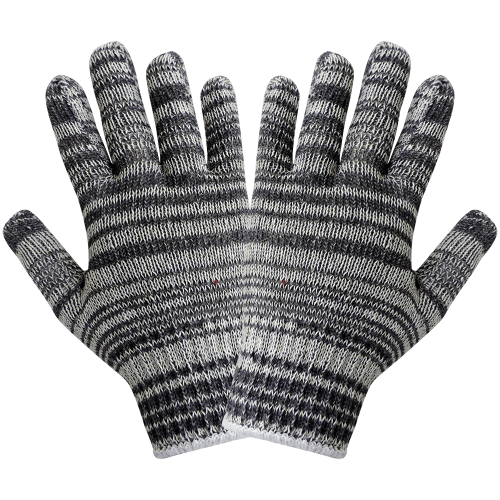 Uncoated Multi-Colored Cotton/Polyester 7-Gauge String Knit Gloves - S92K
