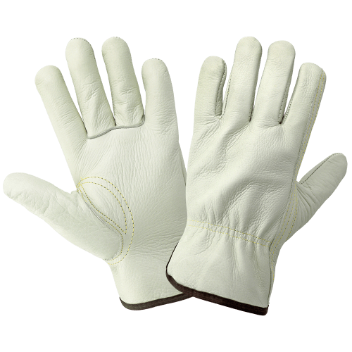 Standard-Grade Grain Cowhide Beige Drivers Gloves - 3200B