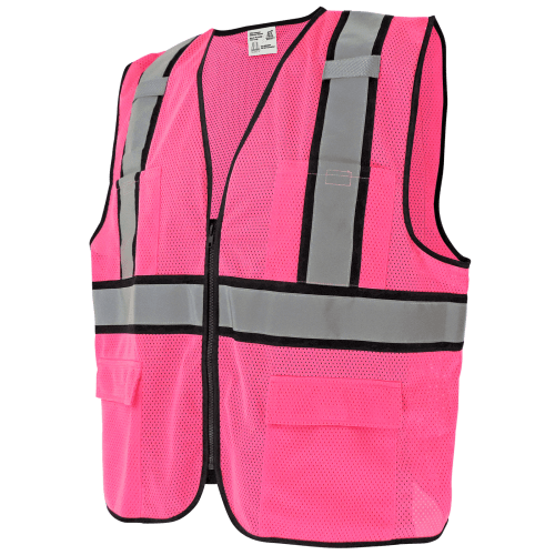 FrogWear® HV Enhanced Visibility Pink Surveyors Safety Vest - GLO-0066
