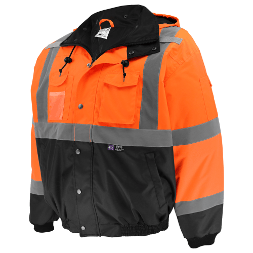 FrogWear® HV High-Visibility Orange Winter Bomber Jacket - GLO-EB4