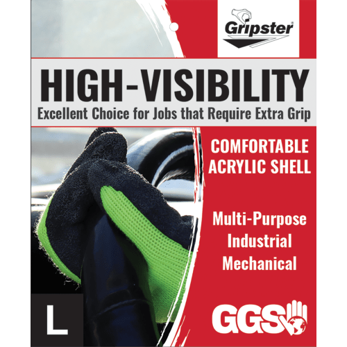 Gripster® Cut, Abrasion, and Puncture Resistant High-Visibility Gloves with an Etched Rubber-Coated Palm - 300NB