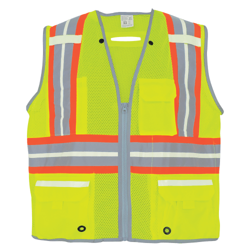 FrogWear® HV Photoluminescent Surveyors Safety Vest with Reflective - GLO-077