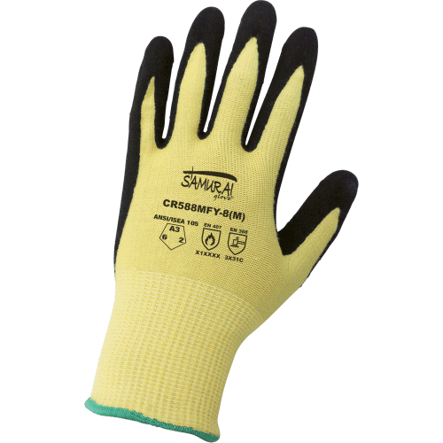 Samurai Glove® Anti-Static/Electrostatic Compliant Nitrile Coated Aralene® Gloves with Cut Resistance - CR588MFY