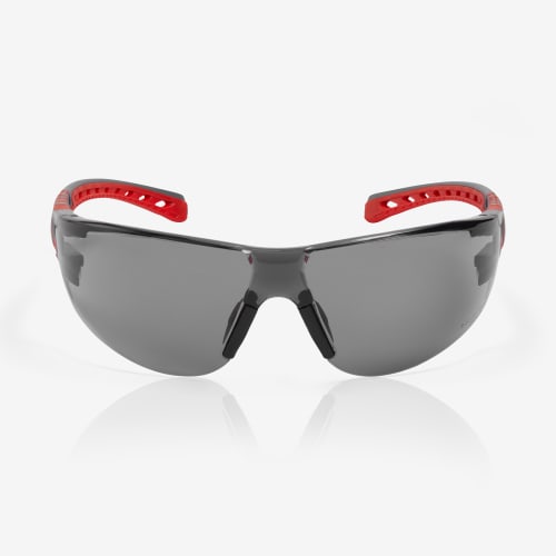 Stream Evo™ Small Gray Anti-Fog Lens, Gray and Red Frame Safety Glasses - RLY00367