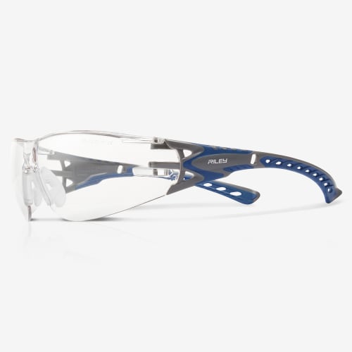 Stream Evo™ Eco Clear Anti-Fog Lens, Gray and Blue Frame Safety Glasses - RLY00370