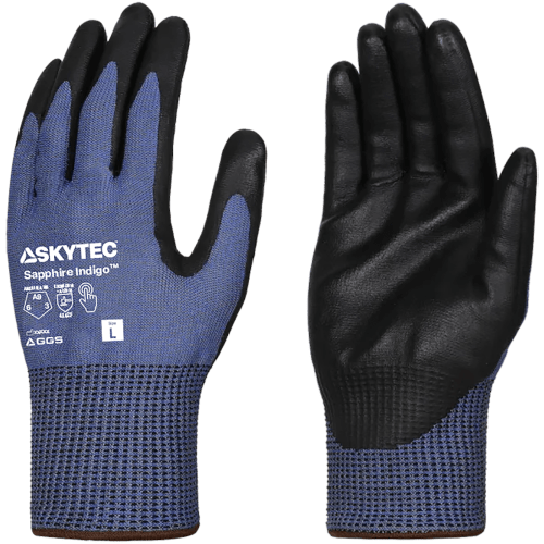 Sapphire Indigo™ Extreme Cut Resistant Touchscreen Gloves with Foam Nitrile Coating - SKG00088D