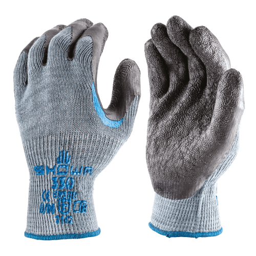 Showa 330XL-10 Coated Gloves, Black/Gray, XL