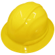 Bullhead Safety™ Head Protection Yellow Unvented Full Brim Style Hard Hat With Six-Point Ratchet Suspension - HH-F1-Y
