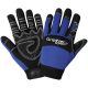 Gripster® Sport+ Synthetic Leather Palm Performance Mechanics Style Gloves with a Blue Spandex Back - LIMITED STOCK - SG9001