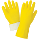 FrogWear® Premium 18-Mil Flock-Lined Yellow Latex Unsupported Gloves with Diamond Pattern Grip - 150F