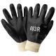 Economy 10-Inch Black PVC Chemical Resistant Gloves with a Cotton Interlock Liner - 603R