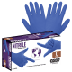 Nitrile, Powder-Free, Industrial-Grade, Lightweight, Royal Blue, 2.5-Mil, Textured Fingertips, 9.5-Inch Disposable Gloves - 725PF