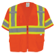 FrogWear® HV Mesh/Solid Polyester High-Visibility Orange Surveyors Safety Vest - GLO-147