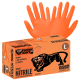 Panther-Guard® Heavyweight Nitrile, Powder-Free, Industrial-Grade, High-Visibility Orange, 7-Mil, Tractor Tread Pattern, 9.5-Inch Disposable Gloves - 905PF