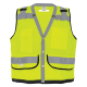 FrogWear® HV Lightweight High-Visibility Yellow/Green Mesh and Solid Surveyors Safety Vest - GLO-059