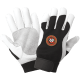 Premium-Grade Grain Goatskin Leather Double Palm Mechanics Style Gloves with a Spandex Back - HR3008
