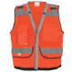 FrogWear® HV Lightweight High-Visibility Orange Mesh and Solid Surveyors Safety Vest - GLO-058
