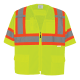 FrogWear® HV Mesh/Solid Polyester High-Visibility Yellow/Green Surveyors Safety Vest - GLO-127