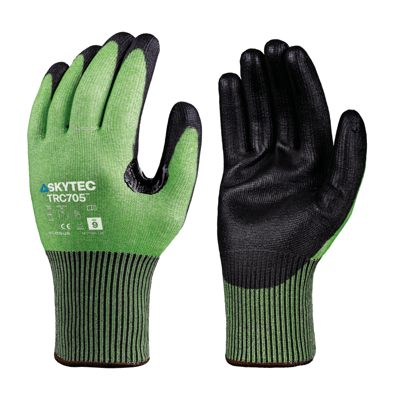 ディープレッドとグリーン、パープルの華やかボタニカル柄　トルコラグNo.765 Globus Group | Skytec TRC705 Cut Protection Gloves | Globus Group