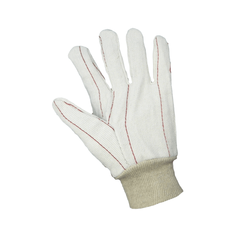 Bleached White Cotton Corded Gloves - C18C