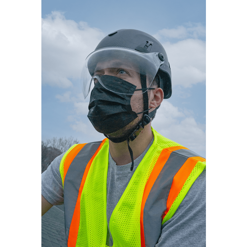 Bullhead Safety™ Head Protection - Gray Anti-Fog Toric Polycarbonate Visor for Climbing Style Helmet - HH-V73AF