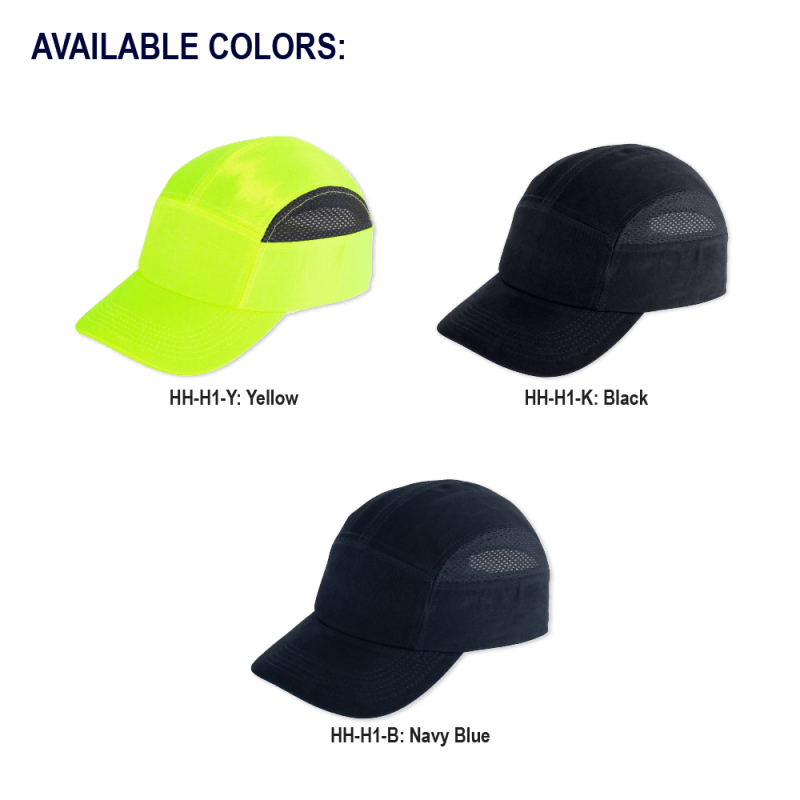 Bullhead Safety™ Head Protection Black Baseball Style Bump Cap - HH-H1-K