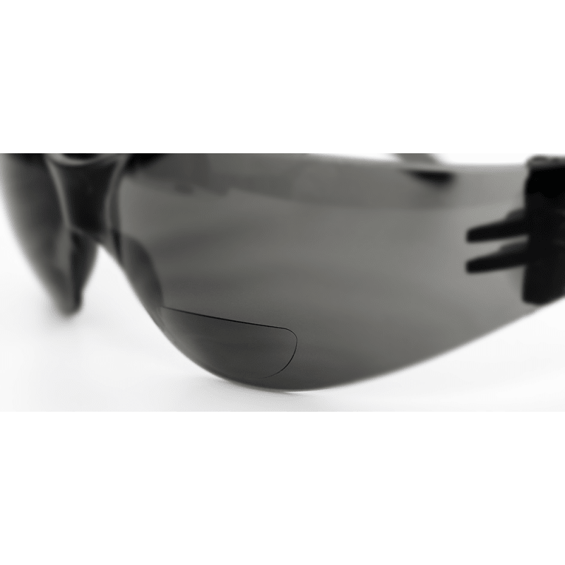 Torrent™ Gray 1.5 Diopter Bifocal Reader Style Lens, Frosted Black Frame Safety Glasses - BH113315