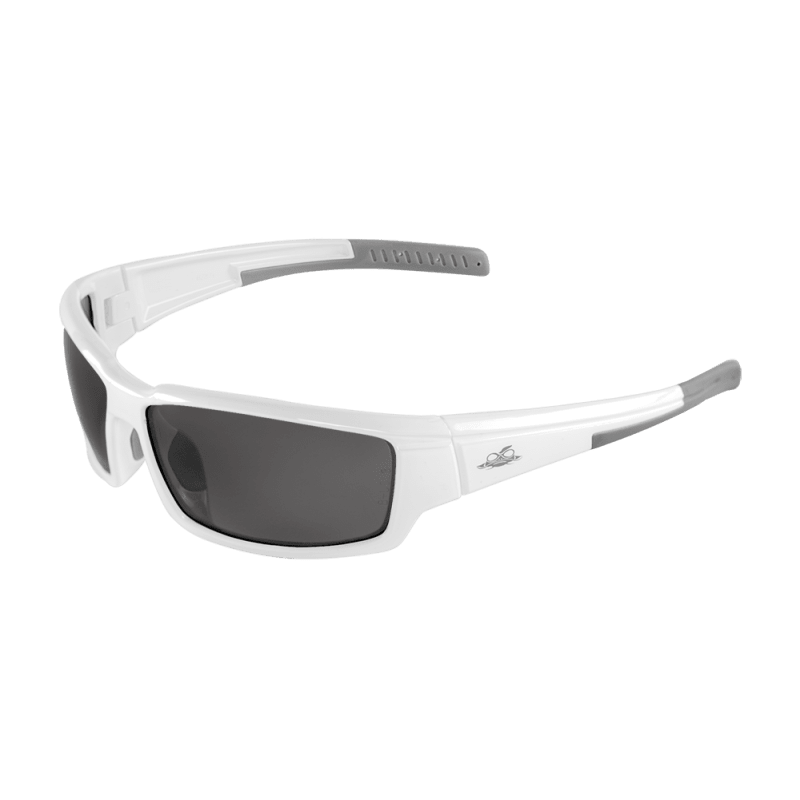 Maki® Gray Anti-Fog Lens, Shiny White Frame Safety Glasses - BH14183AF
