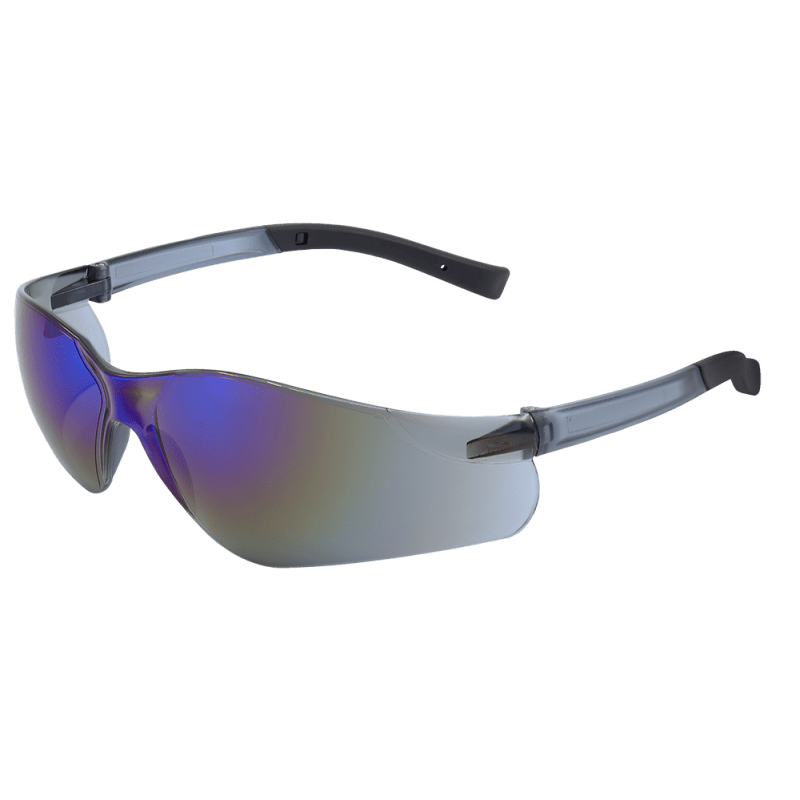 Pavon® Blue Mirror Lens, Frosted Black Frame Safety Glasses - BH549