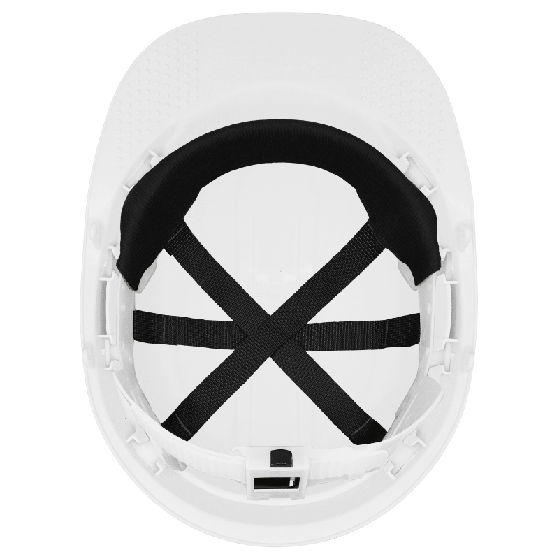 Bullhead Safety™ Head Protection White Unvented Cap Style Hard Hat With Six-Point Slide Lock Suspension - HH-C1-W