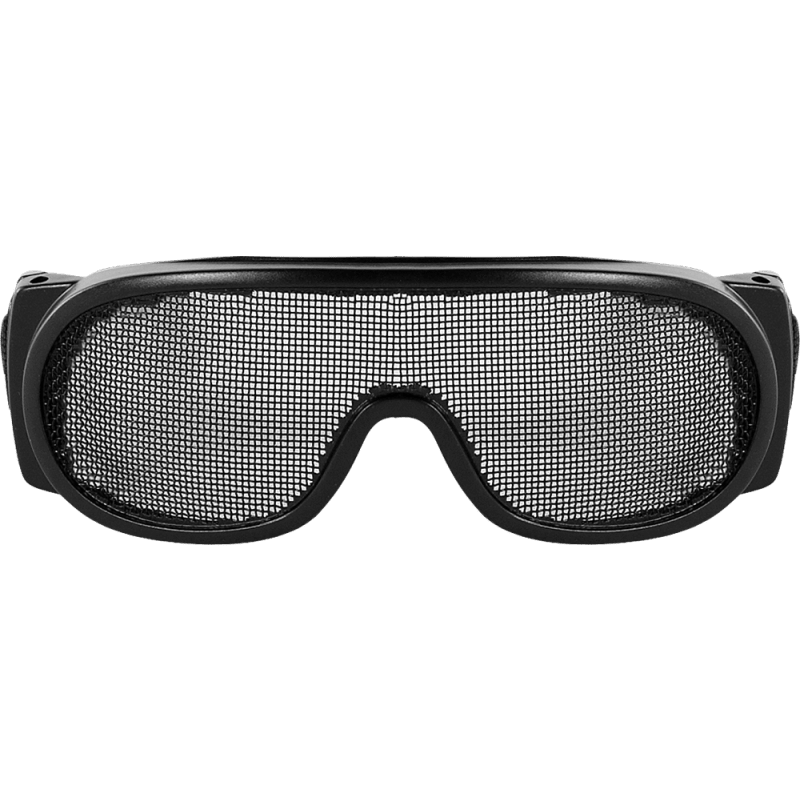 Wire Mesh Lens, Matte Black Frame Safety Goggles - BH2962