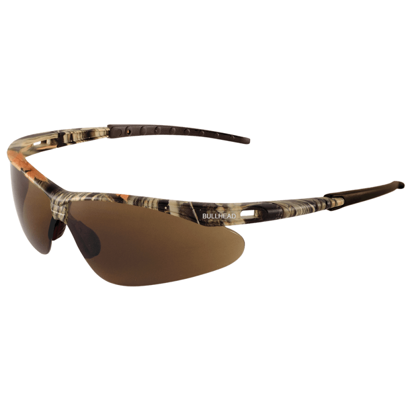 Stinger® Brown Anti-Fog Lens, Woodland Camouflage Frame Safety Glasses - BH6108AF