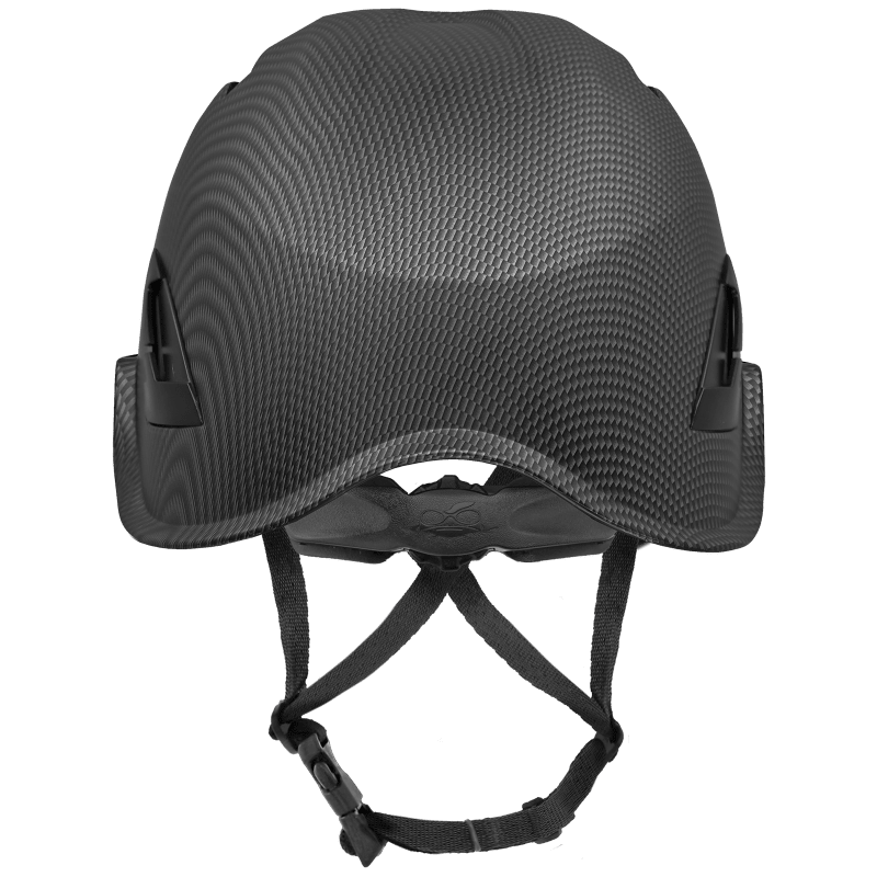 Bullhead Safety™ Head Protection Matte Black Graphite Type 2 Climbing Style Protective Helmet with Optional Venting, a Four-Point Chin Strap, and a Ratchet Suspension - HH-CH2-CB